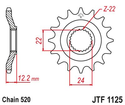 JT SPROCKETS gear wheel JTF1125.16 (40516jt)